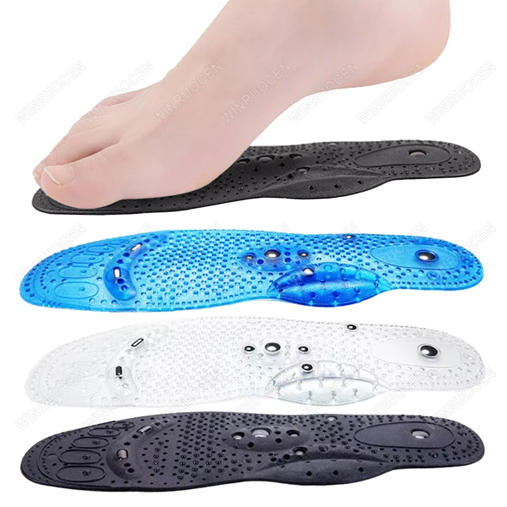 Foot Therapy Acupressure Insoles Magnetic Massage Silicone Weight Loss Slimming Pain Relief Long Lasting Breathable For All