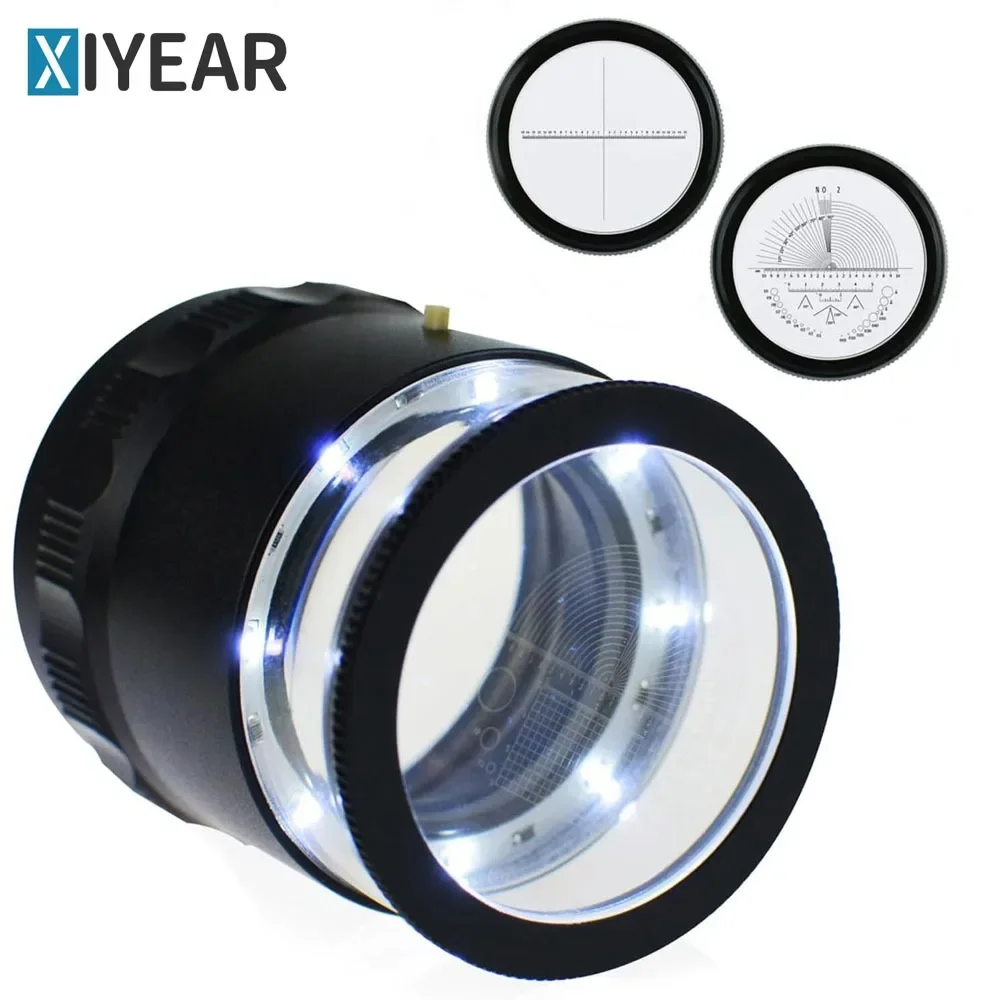 

10x Magnifier Cylindrical 8LED Lamp Magnifier with Complex Scale Plate Identification Textile Stamps Jewelry Antiques