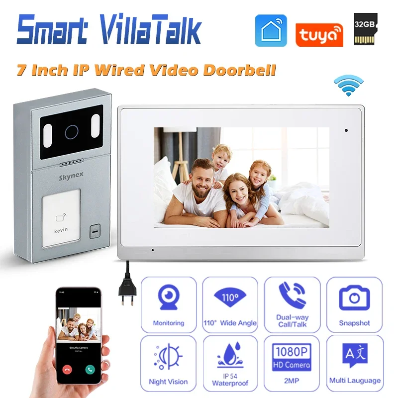 

Best seller video door phone system intercommunication wired camera smart phone app remote unlock record snapshot tuya wifi