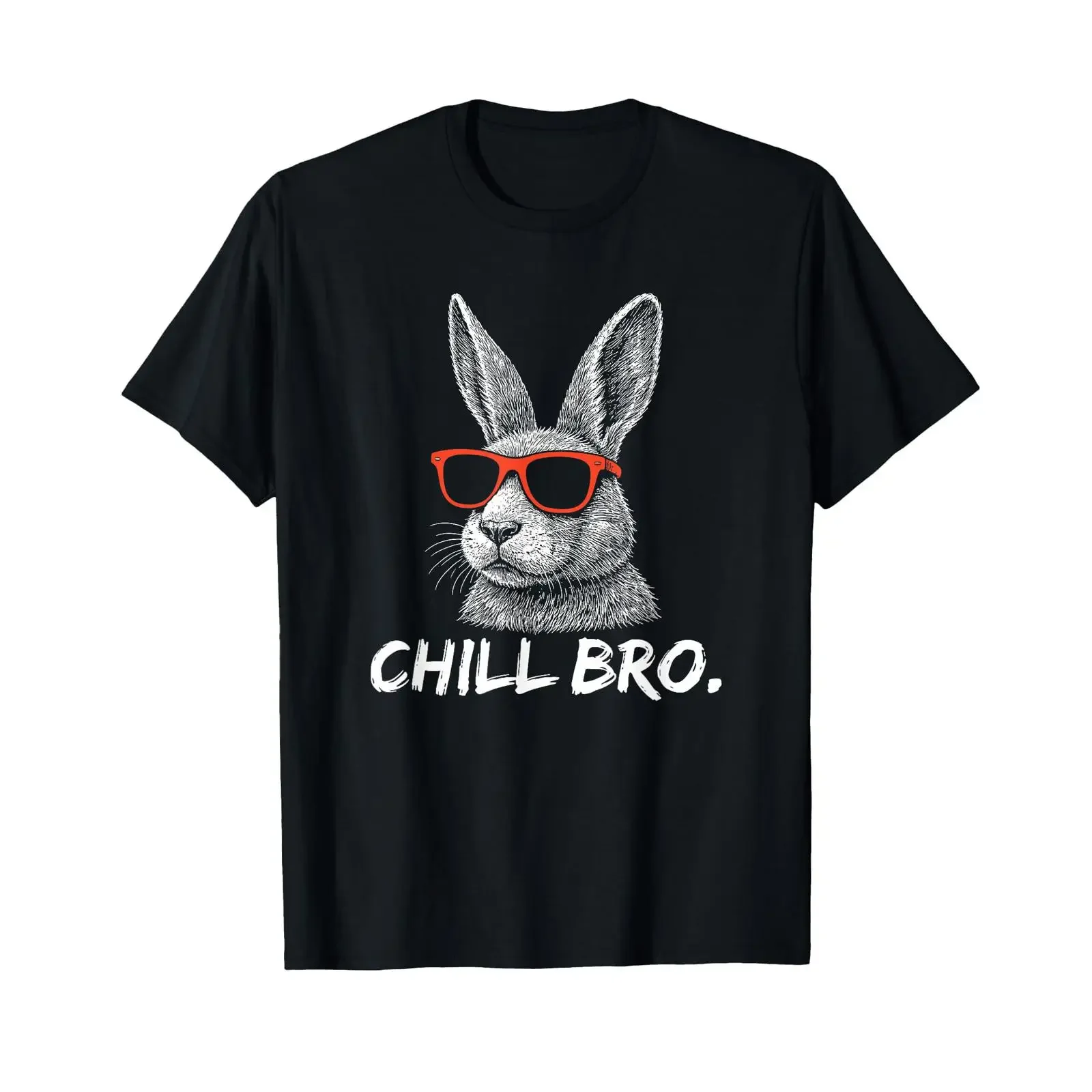 Sponsored Ad Chill Bro Funny Bunny With Sunglasses Easter T Shirt vintage Washed fashion Versatile homme Unisex Slightly