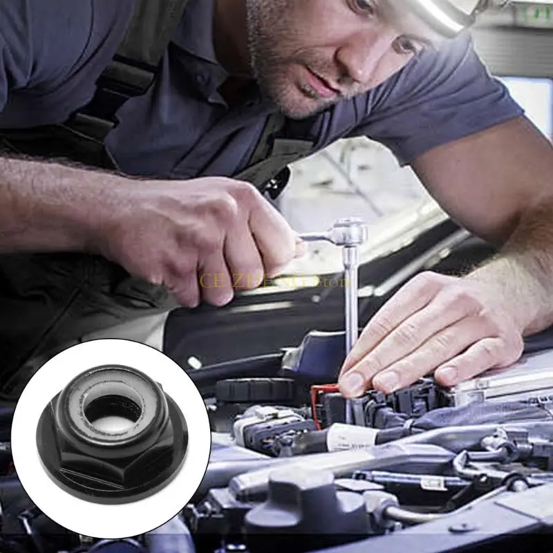 E56B 10pcs Aluminium Bride en nylon Insert d'écrou verrouillage verrouillage verrouillage Écrou l'écrou pour