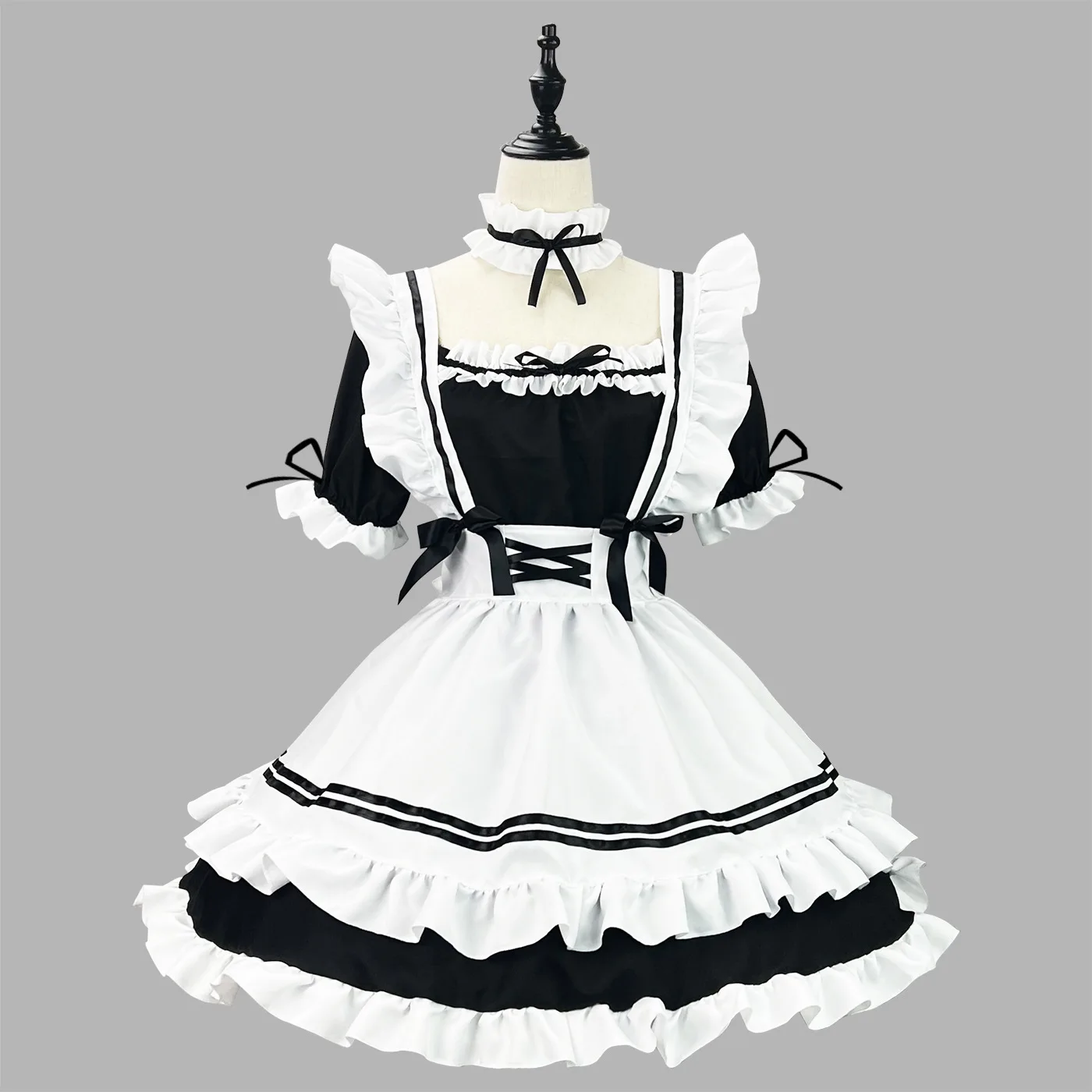 

Cute Lolita Maid Dress Girls Waitress Maid Party Stage Costumes