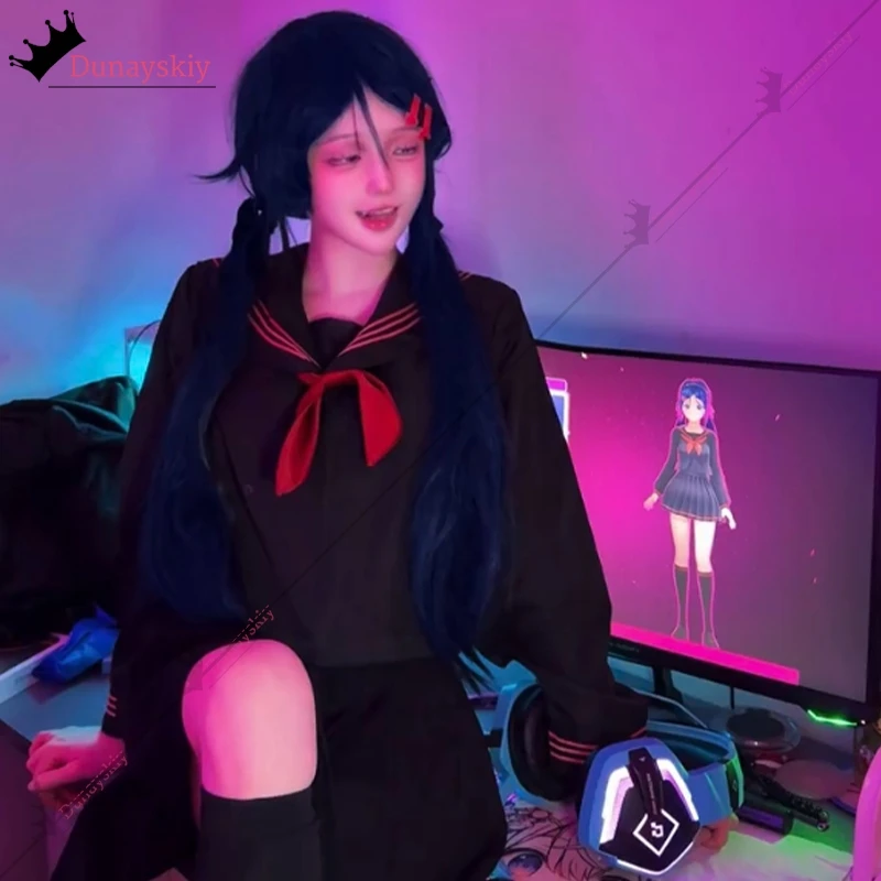 MiSide مجنون ميتا تأثيري لعبة تأثيري حلي اليابانية تنورة سوداء مجموعة Jk موحدة XS-XL هالوين زاحف ميتا ملابس للحفلات #3