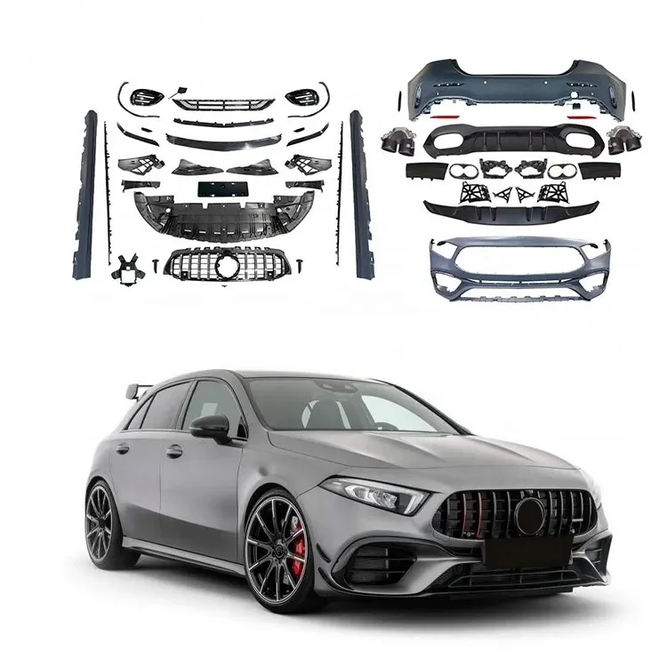 

Hot Selling! Upgrade to W177 A45 Style BODY KIT with grill For A-Class W177 Bodykit Car Bumpers