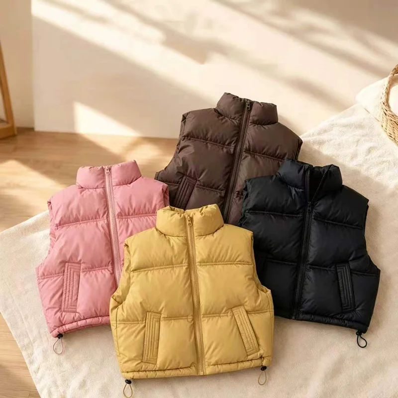 Children's Padded Vest for Boys Girls Outerwear Kids Coat Sleeveless Jacket Autumn Winter Thick Waistcoat Body Warmer 2-7 Years