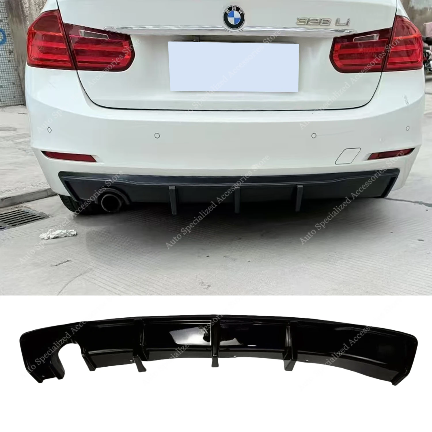 

For BMW F30 2012-2015 Pre-Lci Non M Sport MP ABS Rear Bumper Diffuser Valance Lip Covers 318i 318d 320i 320d Basic Bodykits