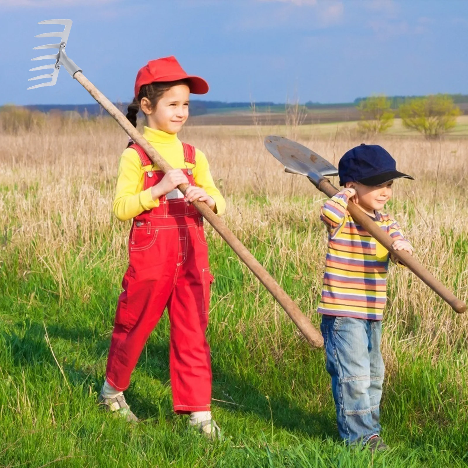 

1Pcs Steel Plowing Grass Rake Compact Garden Agricultural Tool for Weeding Digging Transplanting Soil Fertilizer Application