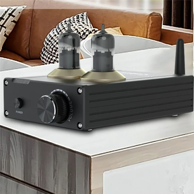 SUNRI-Vacuum Tube Pre Amplifier Stereo Audio Pre-Amp Bile Hifi Bluetooth Preamp 12V 2A