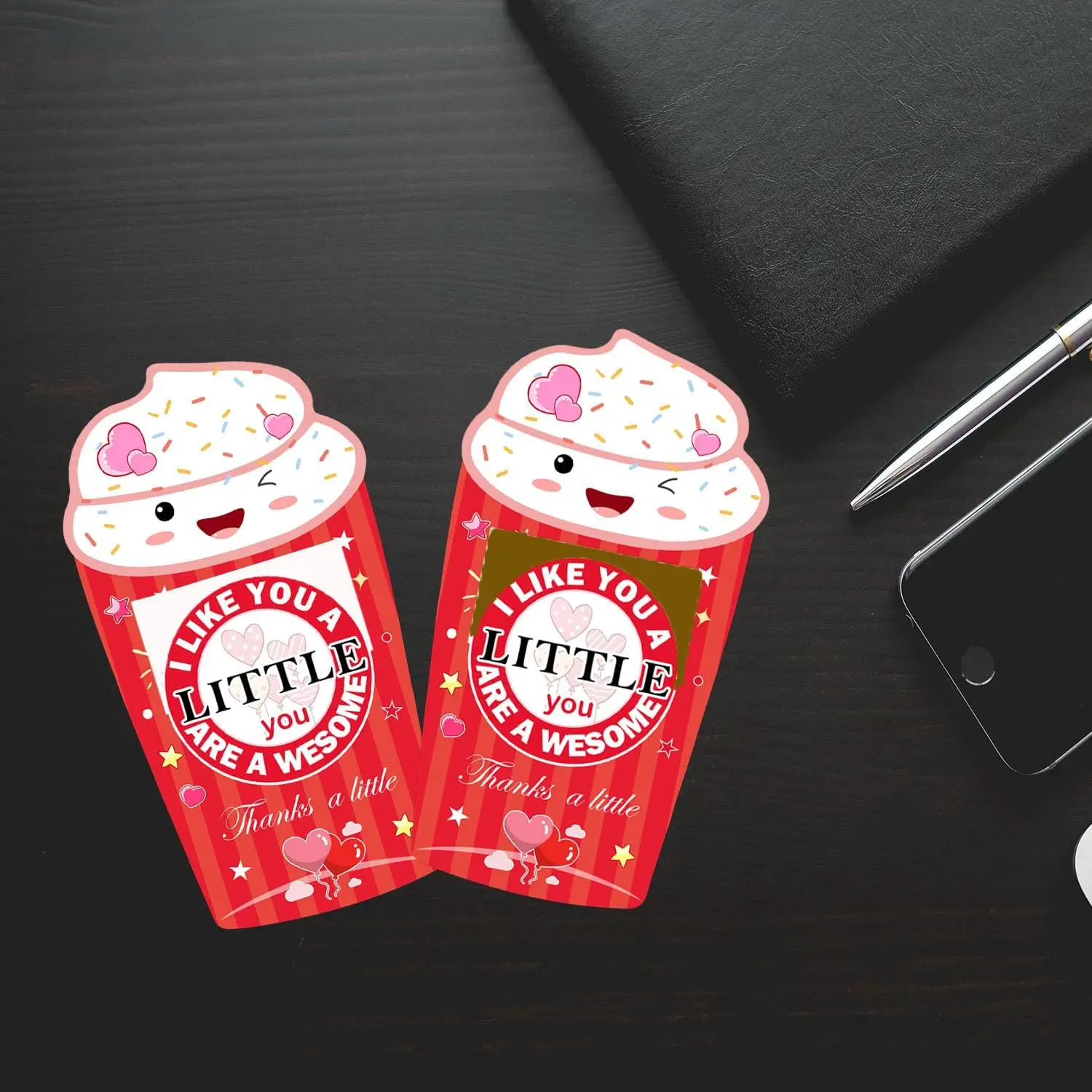 مجموعة بطاقات هدايا القهوة المضحكة لتخرج المعلم في عيد الأم 24 قطعة (وردي)