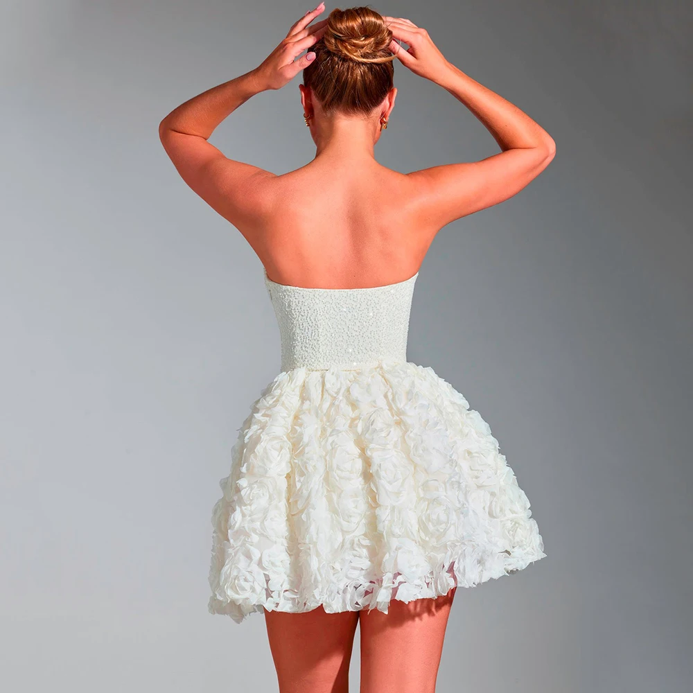 Sexy Short Wedding Dress Sweetheart Lace A-Line Above Knee Bride Customized Register Open Back Gown vestido de novia para boda