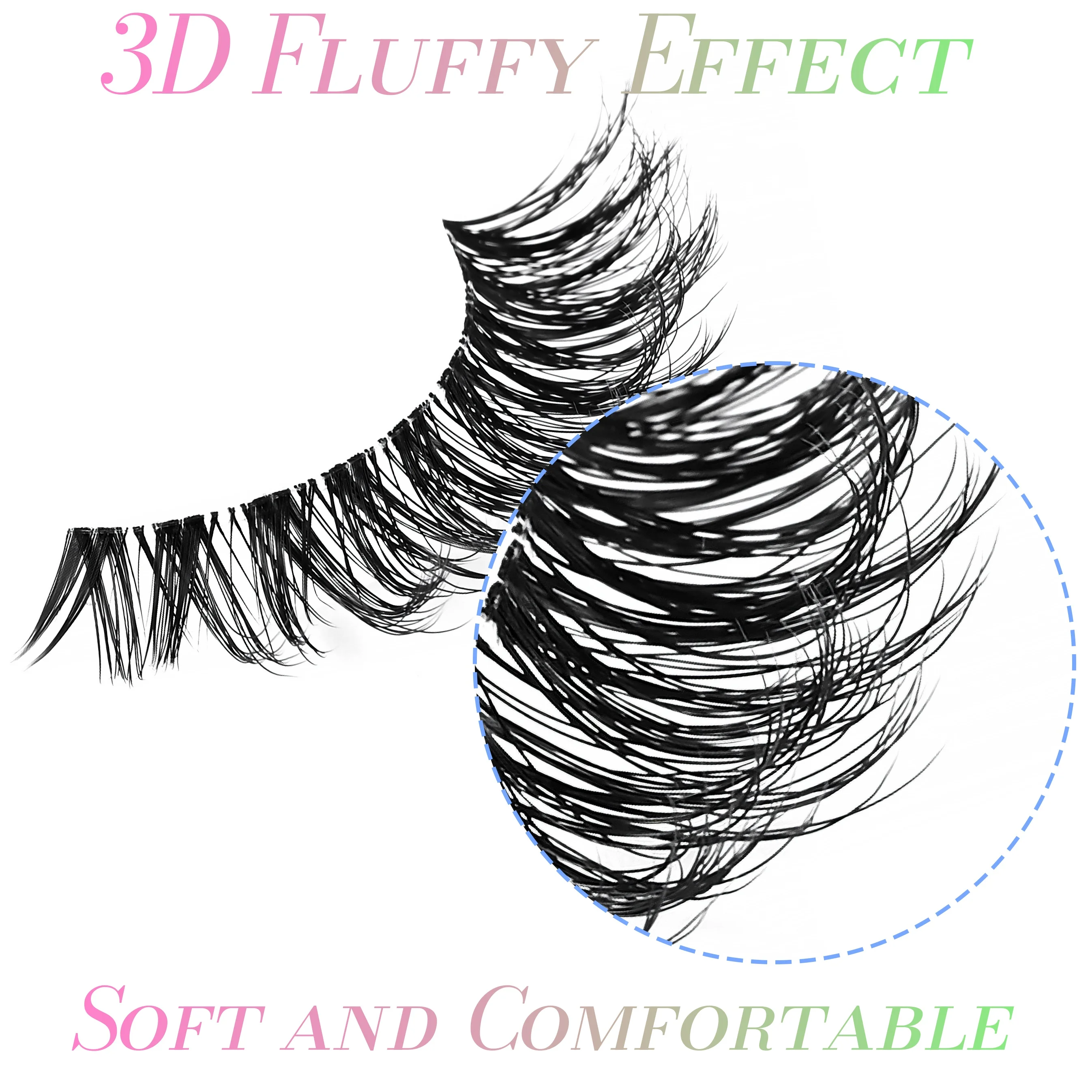 Miaojie 15 pares de cílios olho de gato, cílios postiços olho de raposa, cílios postiços de vison falso, aparência natural, maquiagem de extensão de cílios