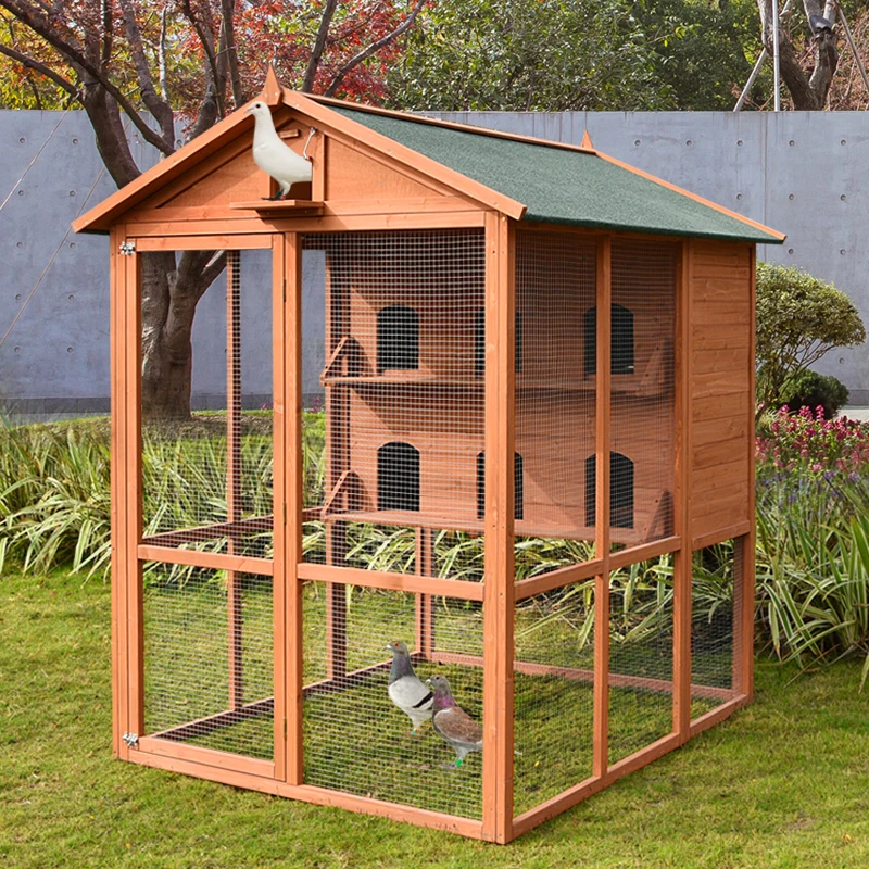 Outdoor Pigeon Cage, Bird Cage Meat Pigeon Racing Pigeon Breeding Hut, Solid Wood Wooden Rainproof Anti-corrosion Sunscreen