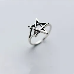 925 Sterling Zilveren Retro Sterren Vrouwen Ring Bruiloft Verloving Luxe Designer Sieraden Kerst Gaabou Sieraden