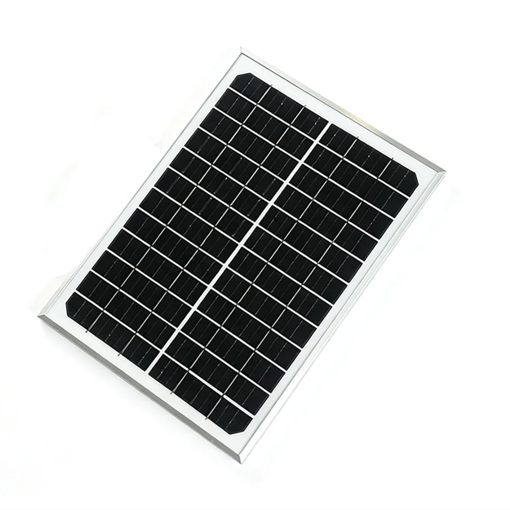 10W Monocrystalline Solar Panel 12V Output With For Alligator Clip Leads For Automotive And Marine Battery Applications