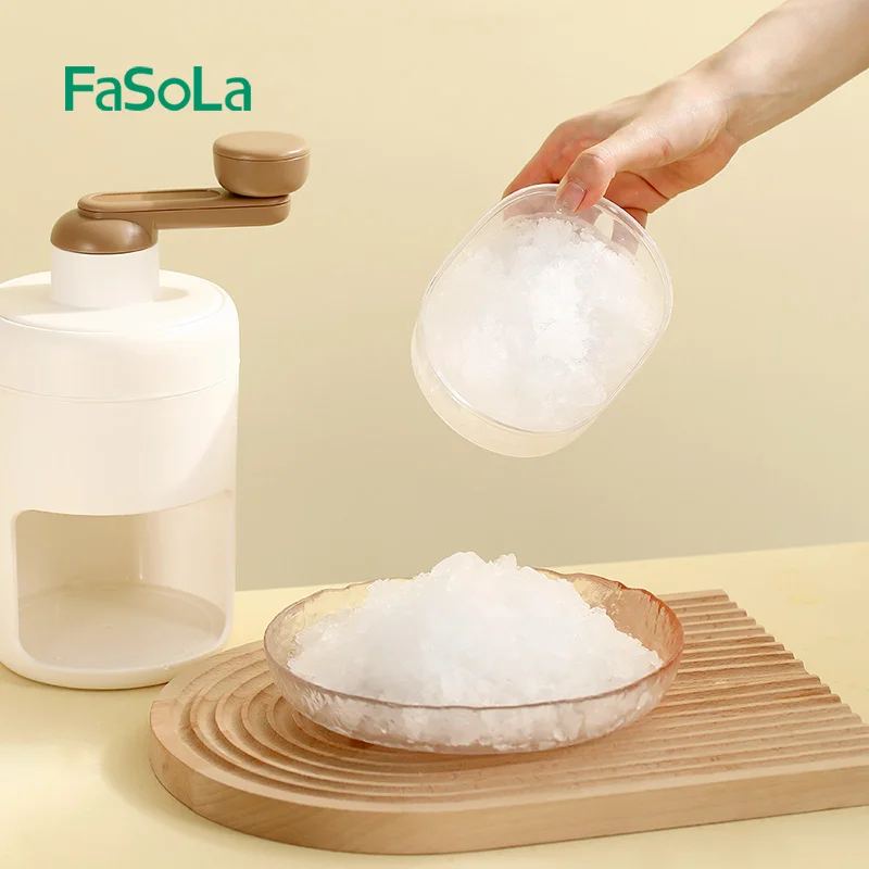 FaSoLa Portable Ice Crusher Shaved Machine Manual Ice Shaver Snow Cone Machine Ice Cream Snowcone  Kakigori Bingsu 500ml