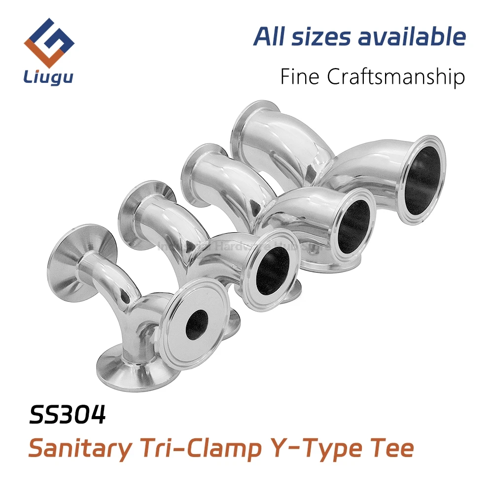 

Tri Clamp 304 Stainless Steel Sanitary Polished Y-Shaped Tee 3 Way Fitting 19-102mm OD 3/4"-4",Homebrew Beer Wine Dairy Product