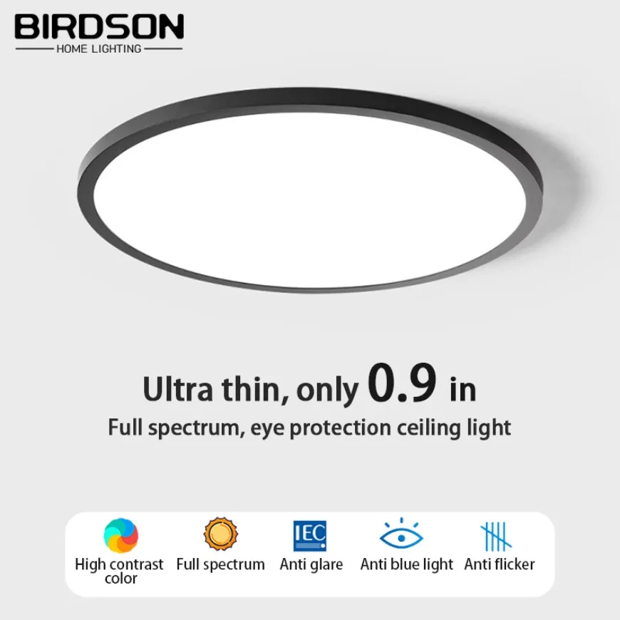 Ultra-fino LED luz de teto, aplicativo inteligente, escurecimento remoto, sala de estar, quarto, luminárias interiores, 20"