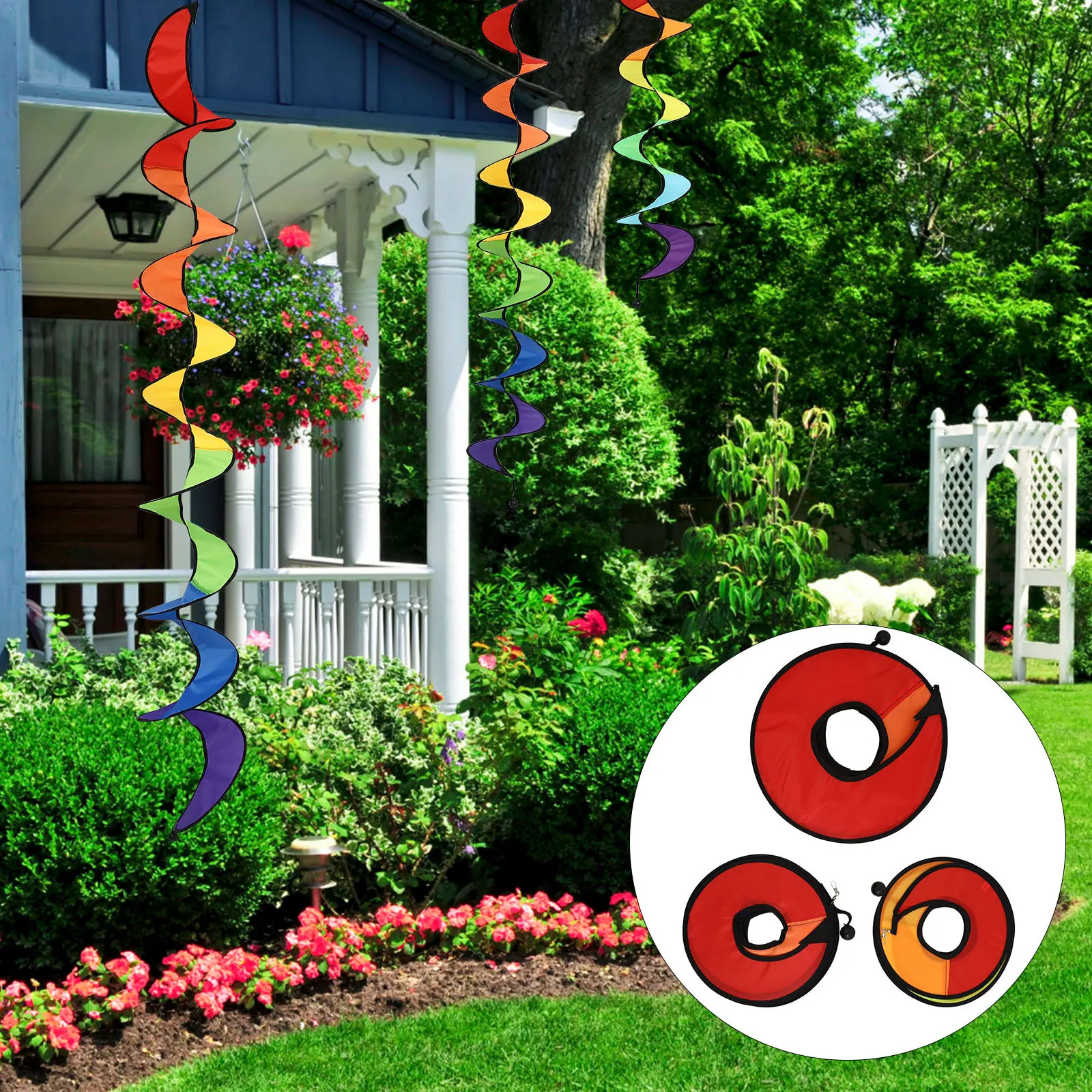 

3Pcs Rainbow Wind Ecofriendly Decorative Garden Yard Lawn Outdoor Windmill Art Rainbow Wind Windmill