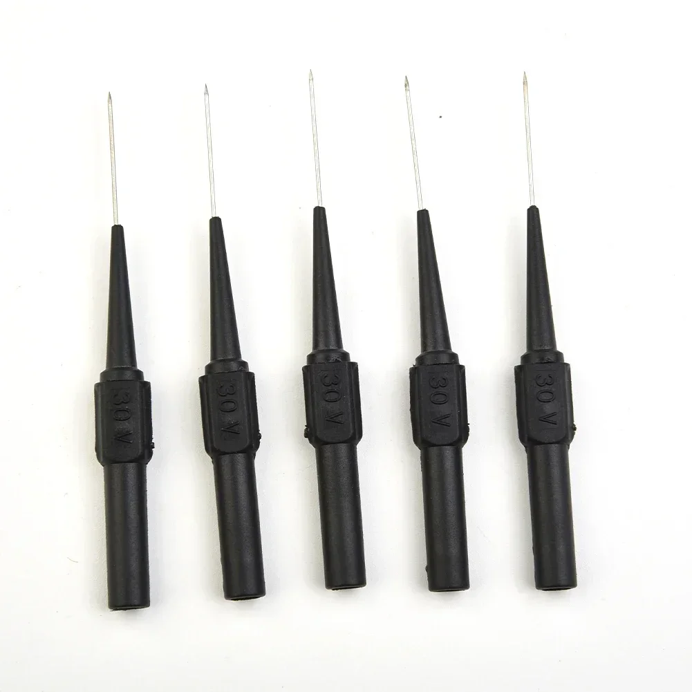 10pcs Insulation Piercing Needle Non-destructive Multimeter Test Probes Measuring Device Red/Black 30V For Banana Plug