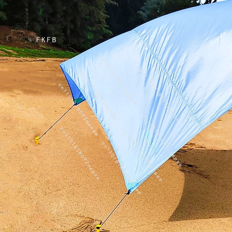 Outdoor Wind Powered Beach Sunscreen UV Protection Sunshade Portable Dig Sand Catch Sea Park Grass Canopy