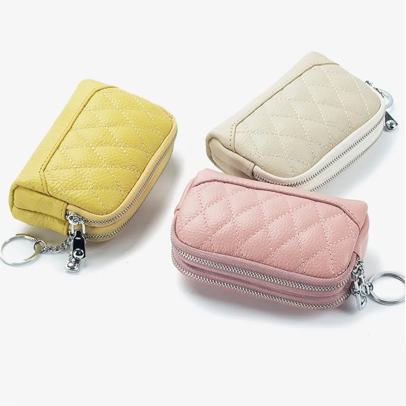 

Women's Coin Money Wallet Fashion Zipper Money Coin Card Holder Purse Genuine Leather Female Money Card Holder Wallets Bags