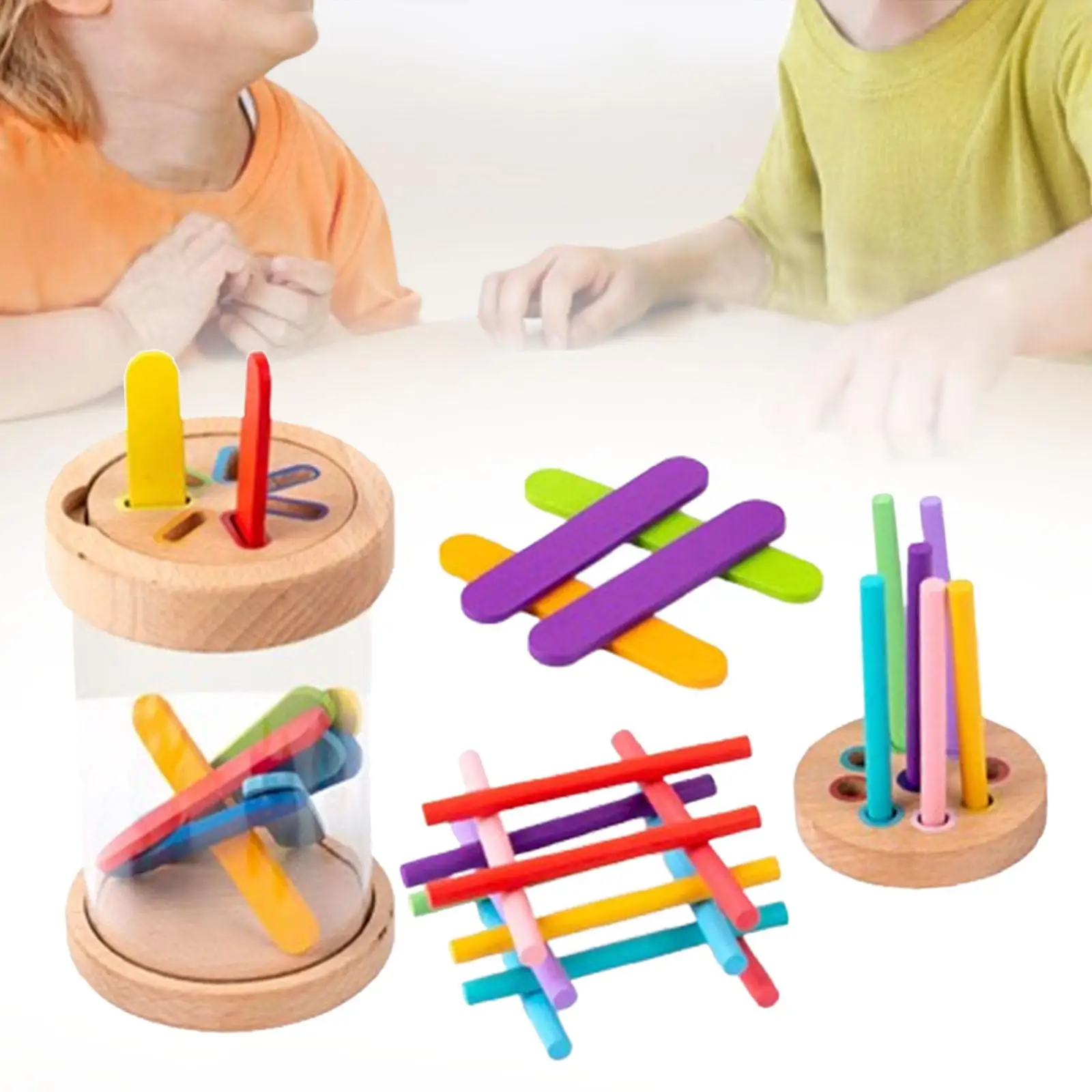 Palo de clasificación de colores para desarrollo, juguete sensorial de habilidades motoras finas a juego de colores para regalos de cumpleaños de 1, 2 y 3 años, niños y niñas