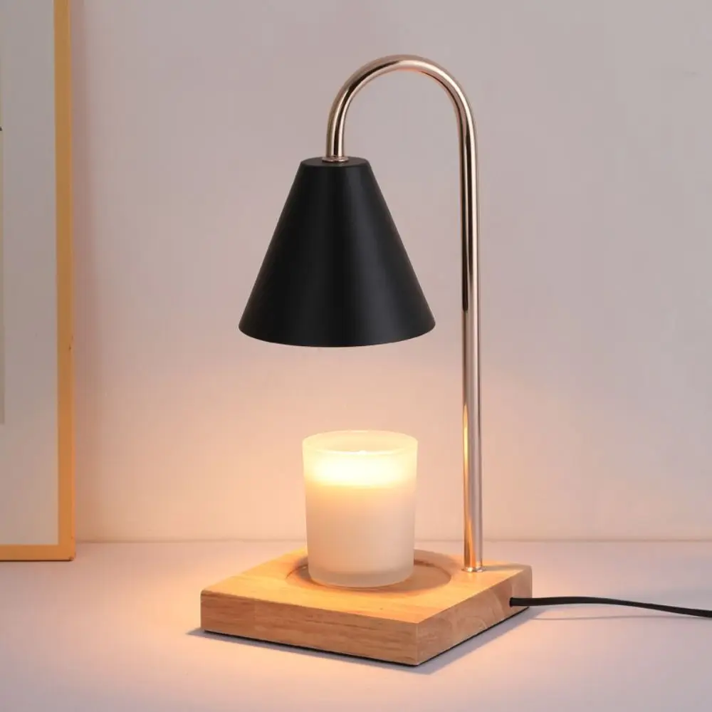 Aroma Diffuser Candle Warmer Lamp Desk Lamp Aromatherapy Candle Melt Warmer EU Plug Solid Wood Base Wax Melting Light Gift