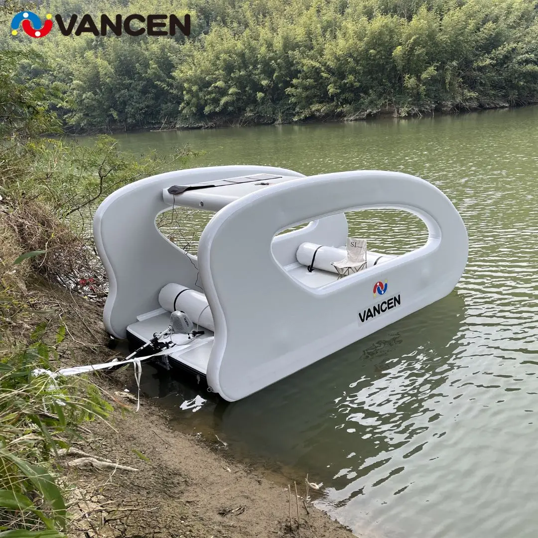 

Floating Inflatable Electric Boat Solar Inflatable HouseYacht Boat With Motor for Water Amusement