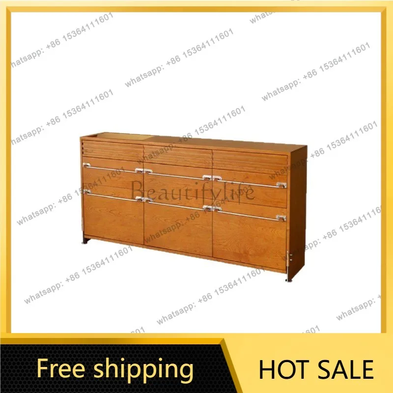 FGFrench retro solid wood medium and ancient style dining side cabinet against the wall solid wood modern simple storage cabinet
