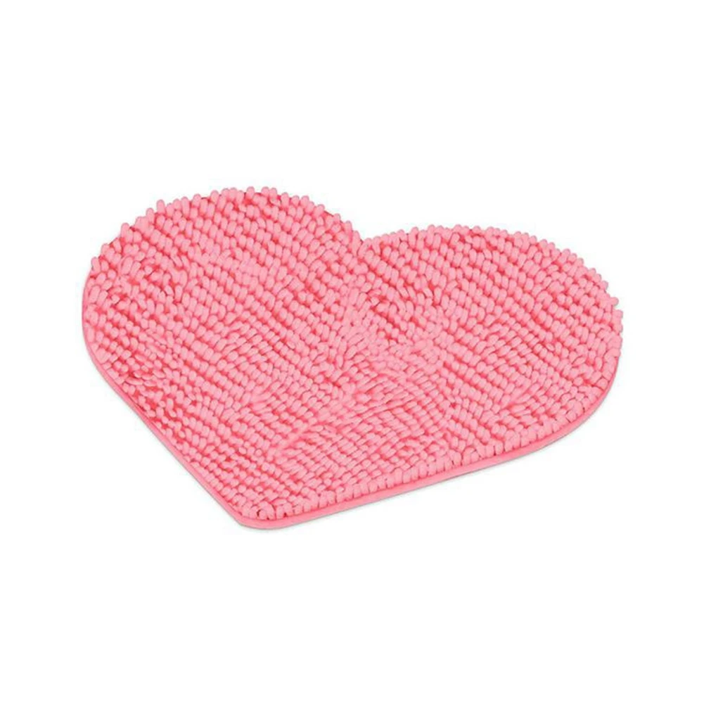 Heart Shaped Rug Love Floor Mat Heart Shag Shower Mat Non-Slip for Home Living Room Sofa Bathroom Floor Valentine's Day