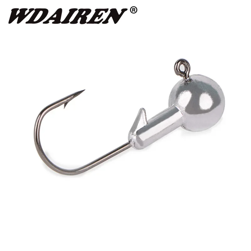 5 Pcs Lead Jig Head Fishing Hook Carbon Steel Fishhook for Soft Worm Lure 3.5g-14g Barbed Carp Fishing Hooks Fishing Accessorie
