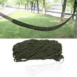 2024 Portable rope single hammock ordinary military green Outdoor Camping Hammock for Adults Comfortable Hanging Nylon Net Rope