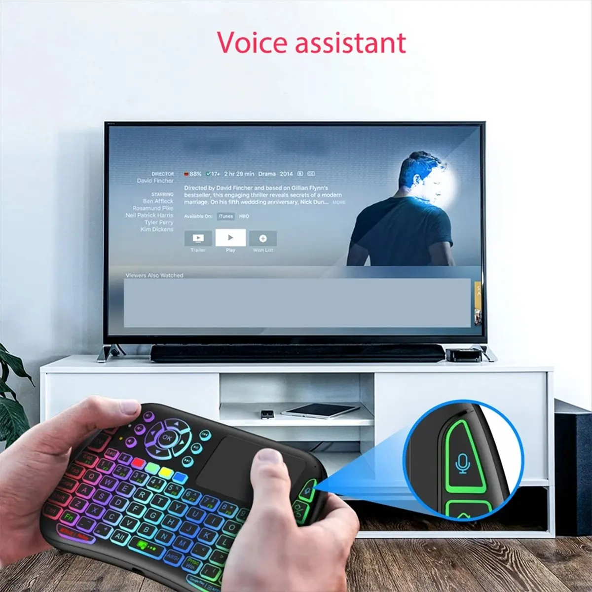 A10R Mini Wireless Keyboard Backlight English Russian French Spanish Fly Air Mouse 2.4G Touchpad for Android TV Box PC