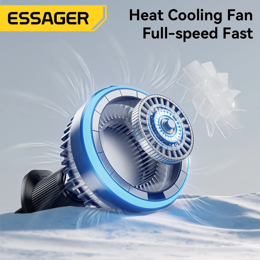 Essager 15W Wireless Car Charger for iPhone 17 16 15 14MacSafe  Ice Cooling Magnetic Fast Charging Station with Car Phone Holder