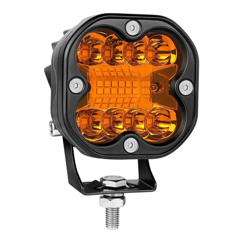 

3-inch Amber Led Work Light 160w 3500k 16000lm 12v-24v Quad Row Cube Pod Spotlight Floodlight Fog Lamp