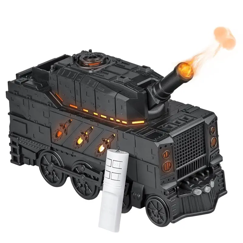 B98A-Tank Diffuser With LED Flame Effect Remote Control Mini Aromatherapy Humidifier Essential Oil Aroma Diffuser EU Plug Adapte