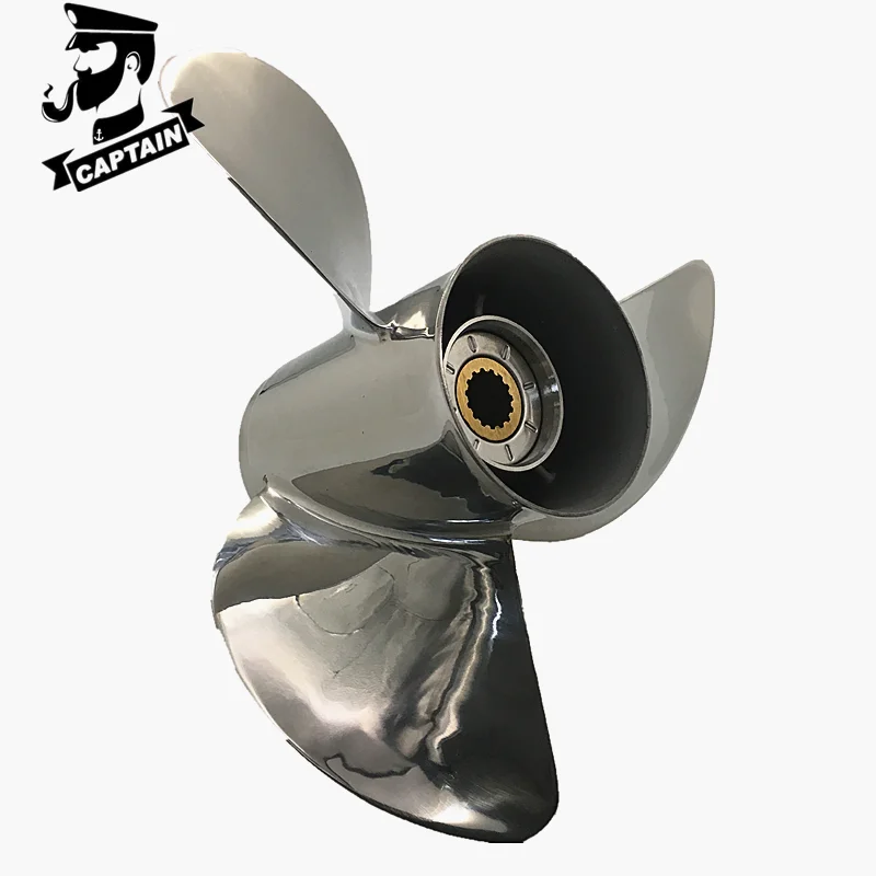 Captain Stainless Steel Outboard Propeller 14 1/4x22 Fit Suzuki Outboard Engines DF50AV-DF140B 15 Splines RH 3 Blades