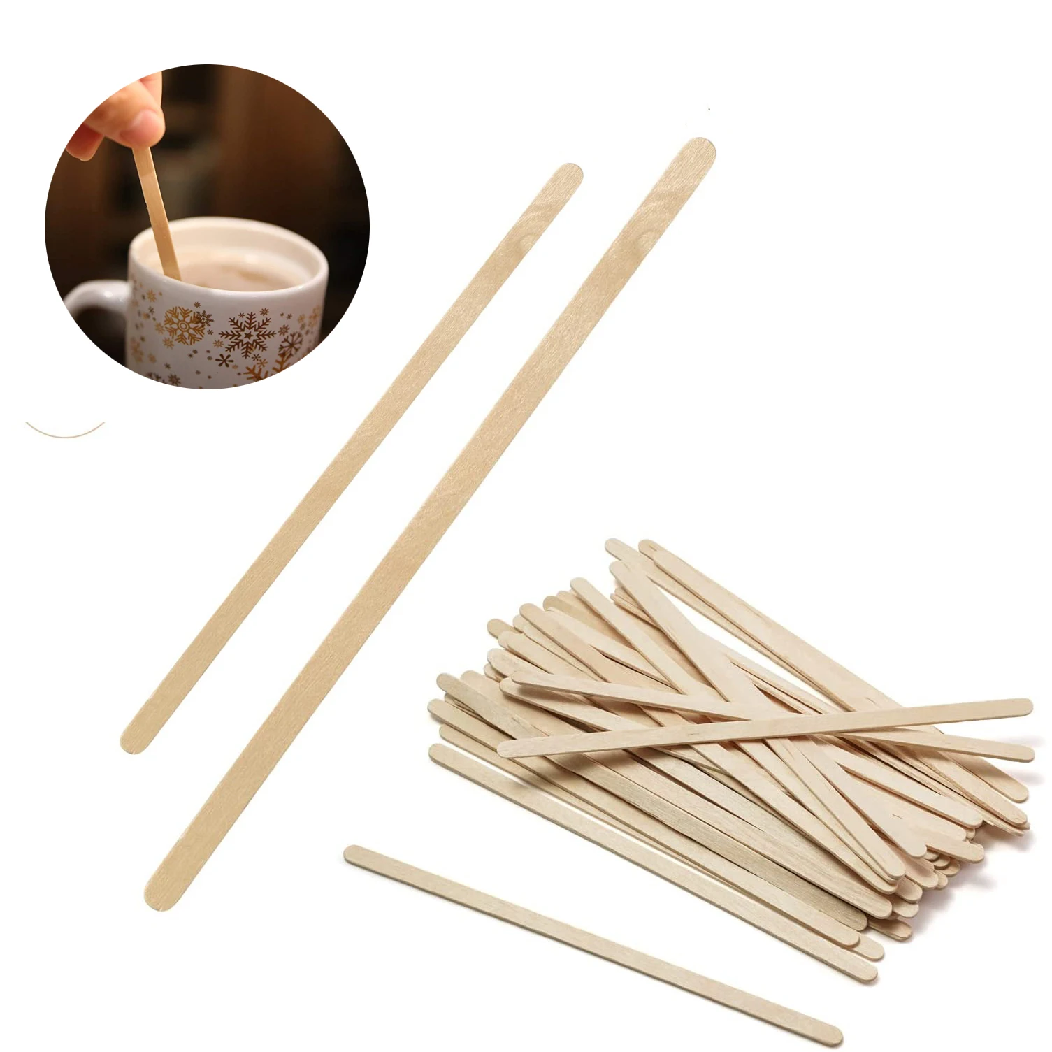 

1000 PCS Wooden Coffee Stirrers Disposable Beverage Stir Sticks for Tea Drinks Popsicle Bar Cafe Home Use Wholesale XB