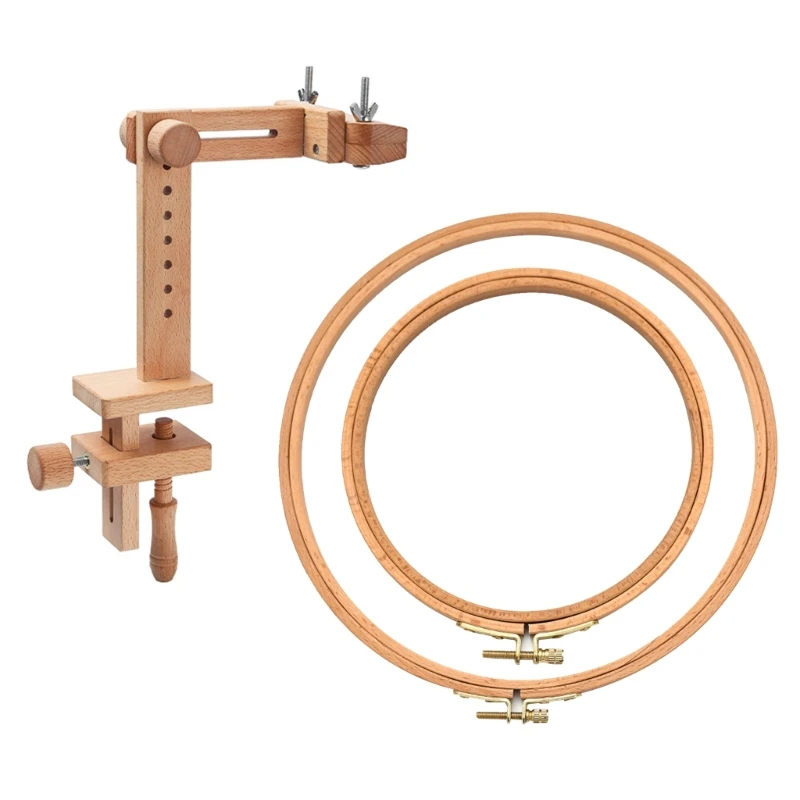 

Adjustable Embroidery Hoop Stand, Desktop Wooden Embroidery Hoop Holder