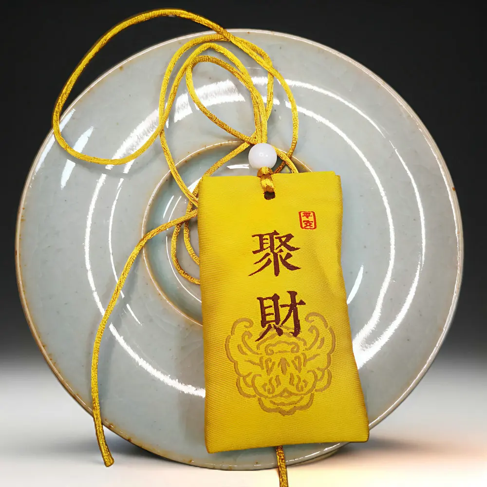 أكياس الصلاة المحظوظة الحقيبة نعمة الحظ الذهب/الأحمر/الأخضر أكياس الرباط الطاقة الكونية البخور التقليدية + كريستال + حزمة الكتاب #5