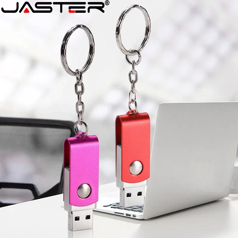 

JASTER Waterproof rotate MetalUSB 2.0 Flash Drive 64GB Custom LOGO Pen Drives 32GB U Disk 16G 8GB 4GB Wedding Gifts Memory Stick