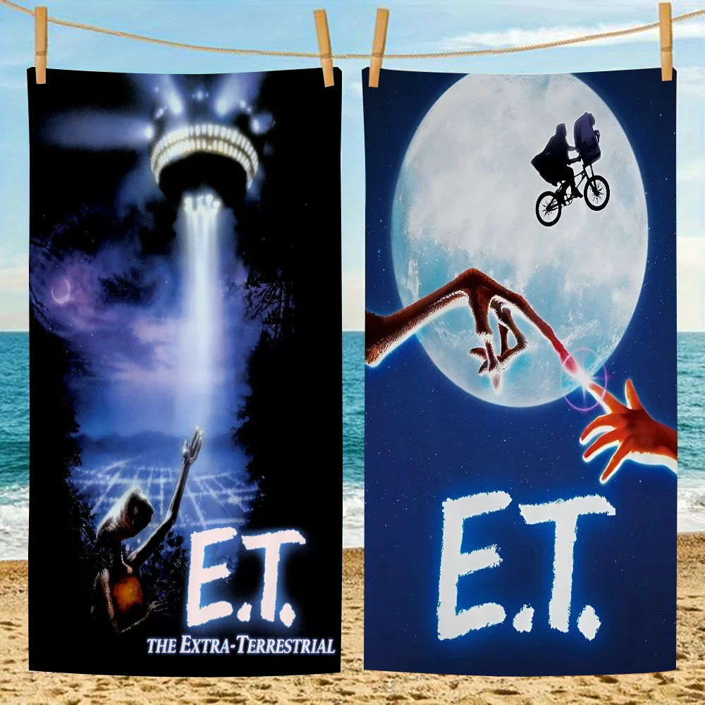 

Movie E.T. The Extra-Terrestrial 80s Beach Towel Cartoon Cute Summer Kids Large Bath Pool Beach Towel Microfiber Absorbent