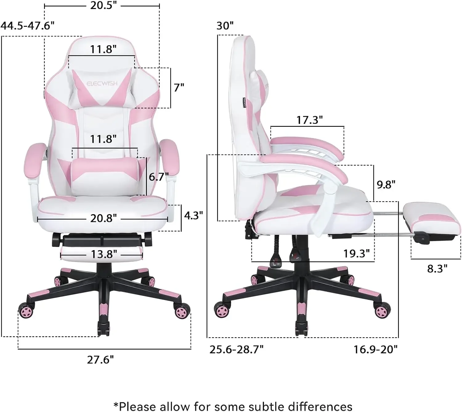 Gaming Chair with Massager, Computer Gaming Chairs with Footrest for Adults PU Leather High Back Racing Style Gamer Chairs