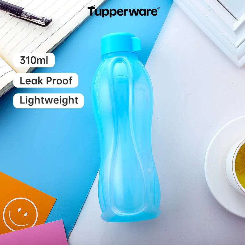 Botol Tupperware Asli 310ml Warna Solid Botol Air Portabel Luar Ruangan Gelas Minuman Plastik untuk Olahraga Luar Ruangan Pesta Sekolah