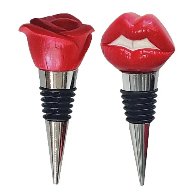 

Wine Stopper Champagne Wine Bottle Accessory for Valentine's Day Champagne Wine Stopper Creative Simulation Red Lips Rose Wine