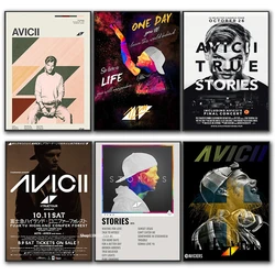 Inspired Avicii DJ Music Modern Retro Art Poster Canvas Painting Wall Prints Picture for Living Room Home Decor