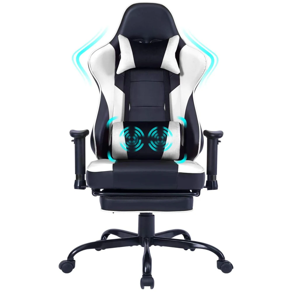 

Game chair, ergonomically designed computer chair with headrest and 2D armrests, waist pillow electronic lounge chair