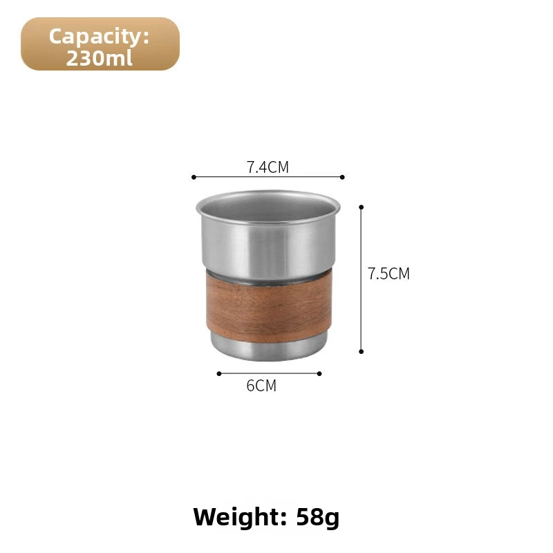 Compact Foldable Coffee Cup 304 Stainless Steel for Travel Outdoor Sports Lightweight Drinkware with Handle Silver