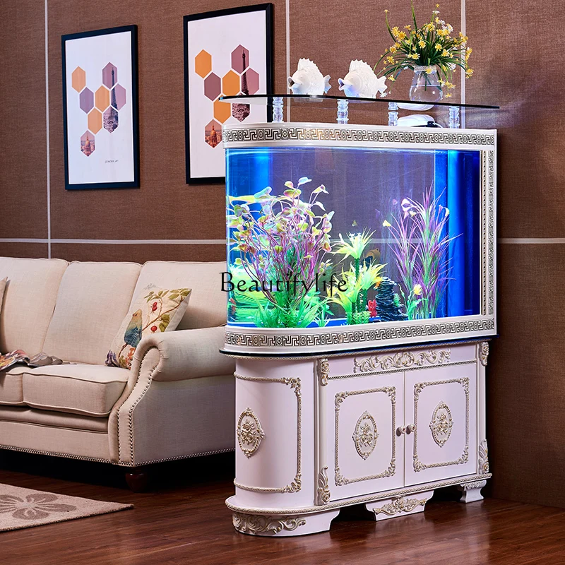 

European Fish Tank Living Room Home Glass Ecological Change Water Bottom Filter Aquarium