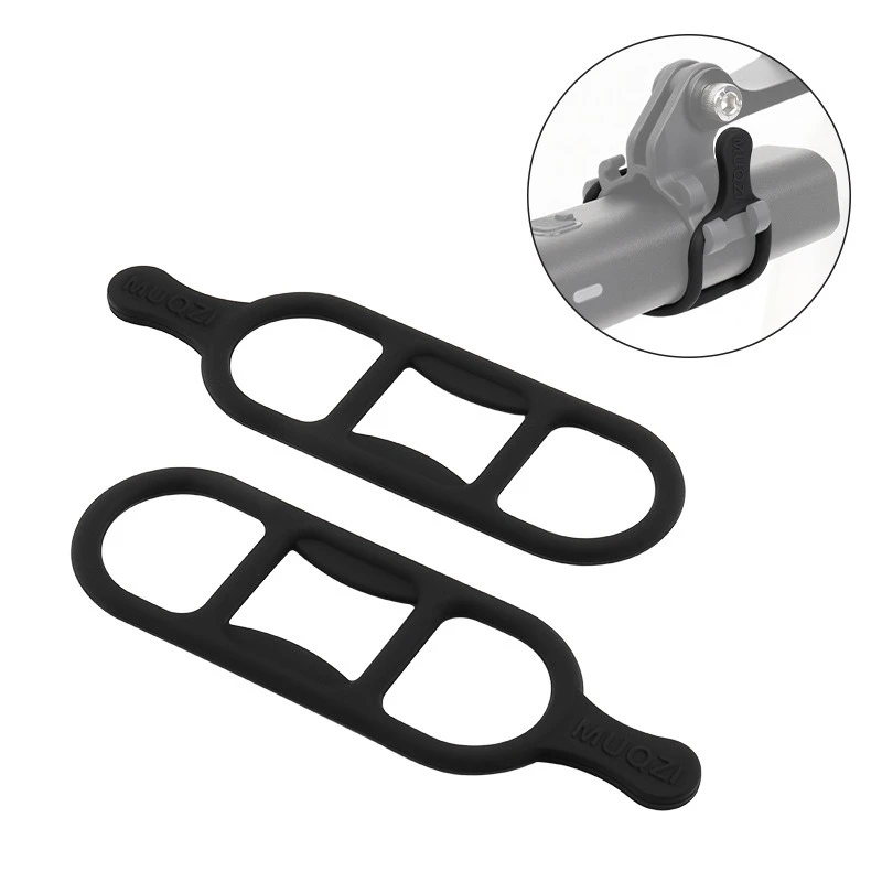 

Mountain Bike Headlight Silicone Strap Code Table Stable Handlebar Light Tail LightStrap Lightweight Black Cycling Equipment